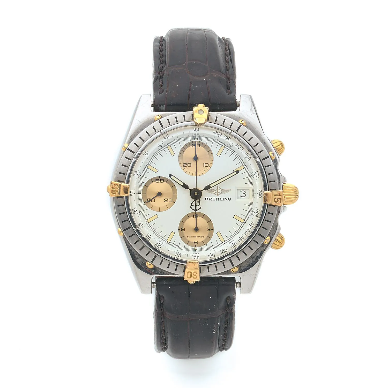 Breitling Chronomat B13047 37mm Gold and Steel White