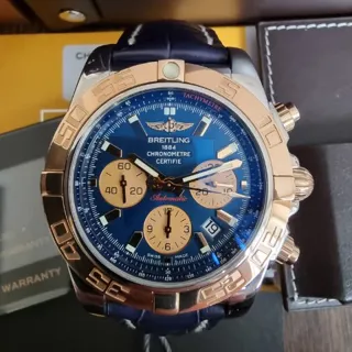 Breitling Chronomat CB011012/C790/375C 44mm Yellow gold and Stainless steel Blue