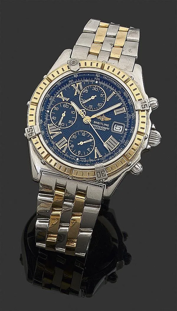 Breitling Crosswind D13055 43mm Yellow gold and stainless steel Blue