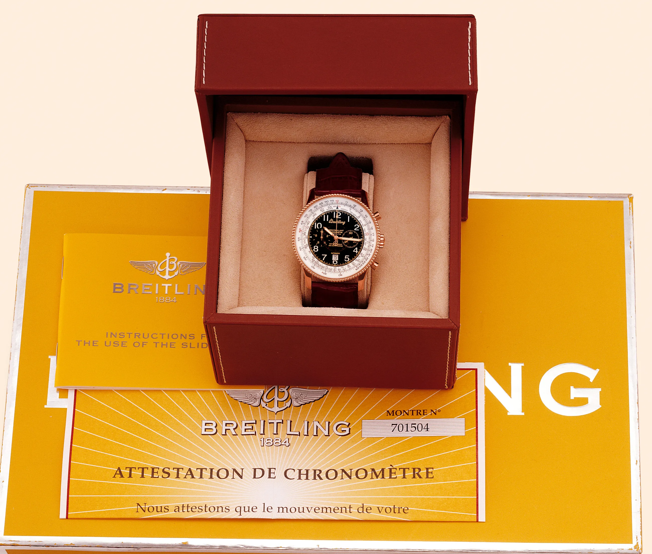 Breitling Montbrillant 42mm Rose gold Black