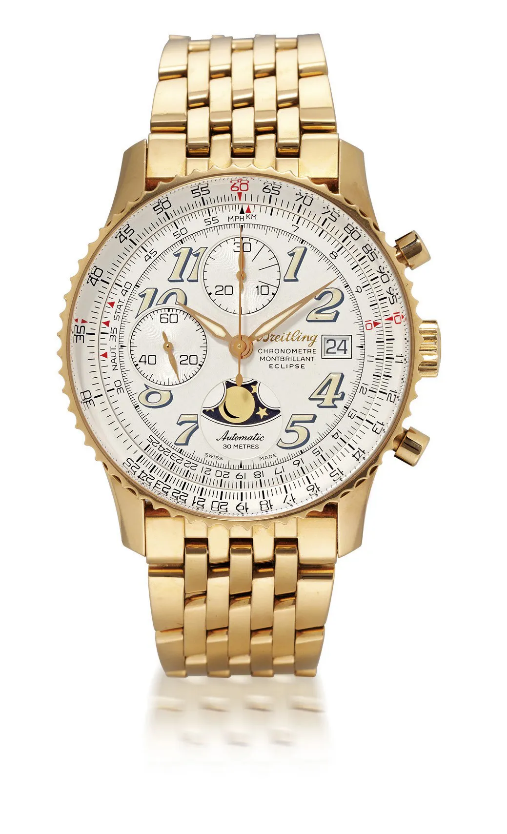 Breitling Montbrillant 41mm Yellow gold Silver