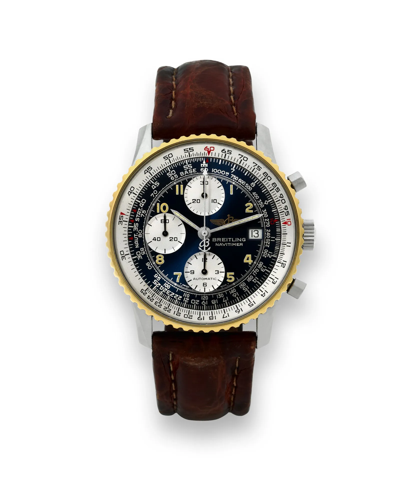 Breitling Navitimer B13019 41mm Yellow gold and Stainless steel Blue