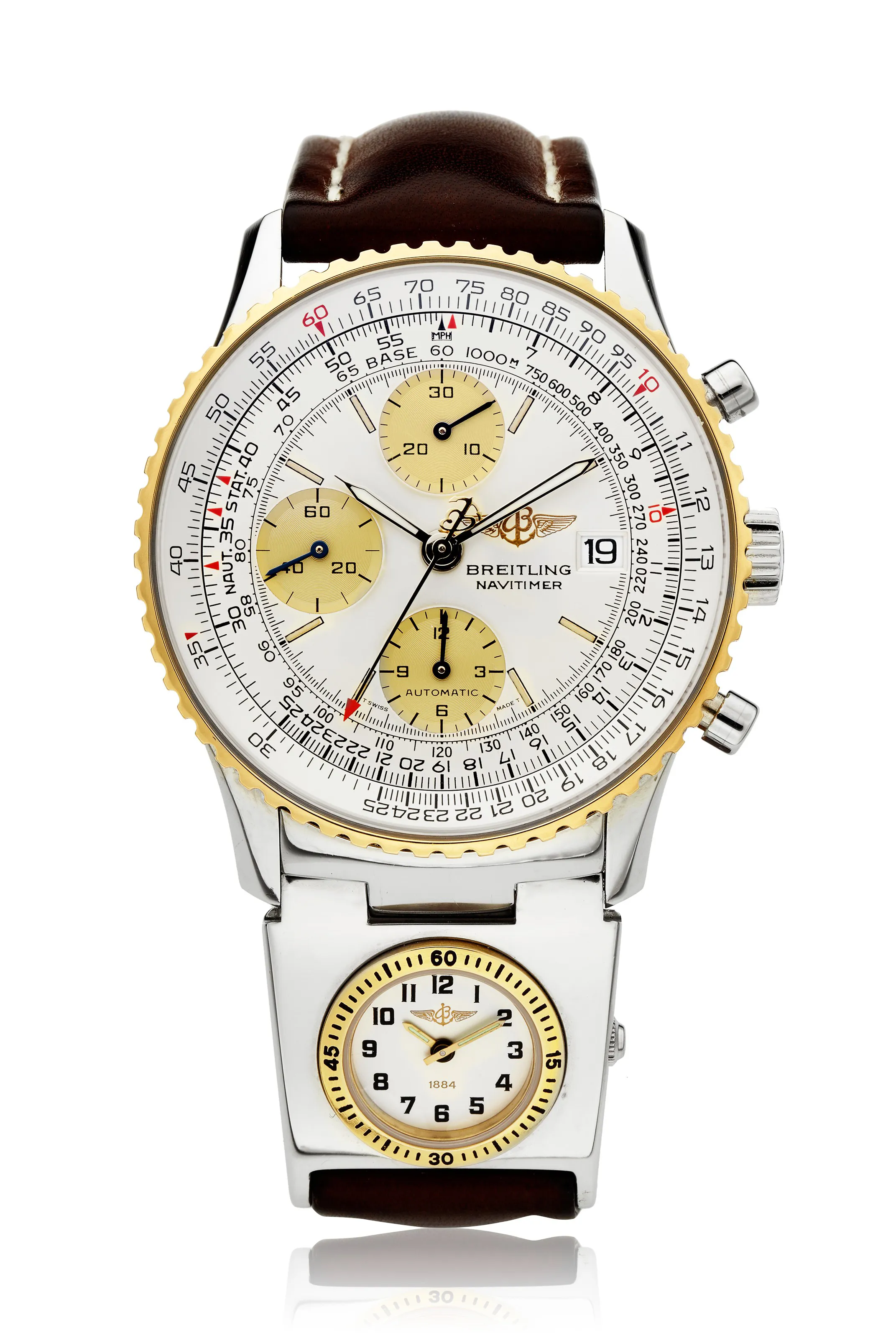 Breitling Navitimer D13022 41.5mm Yellow gold and Stainless steel Cream