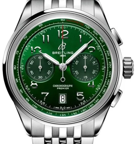 Breitling Premier AB0145371L1A1 42mm Stainless steel Green