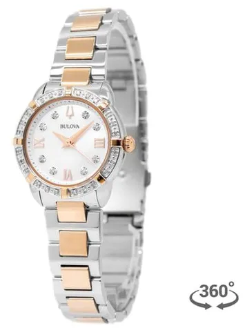 Bulova Diamond 98R291 27mm Yellow gold and Stainless steel Mother-of-pearl