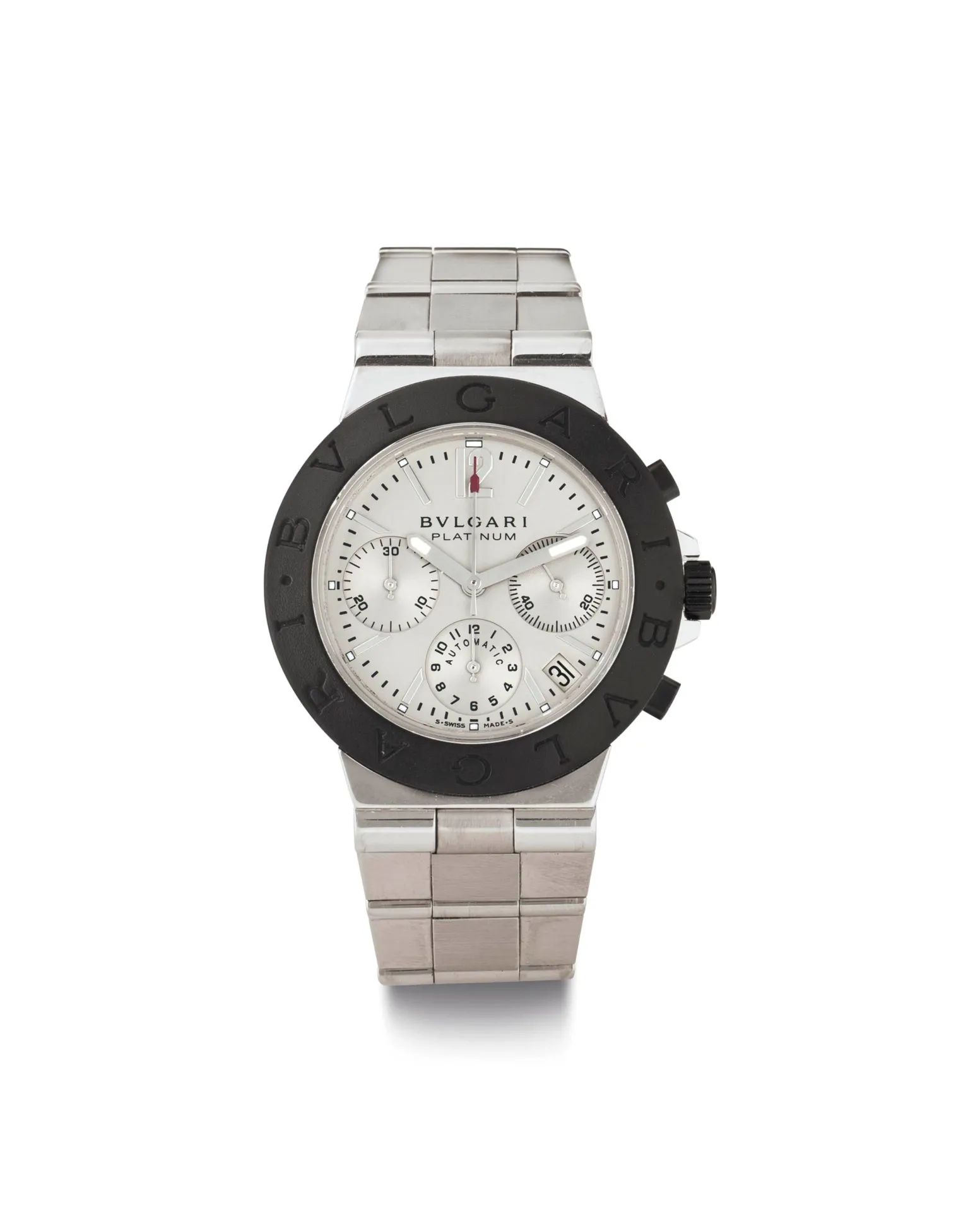 Bulgari Diagono AC38P 38mm Platinum Silver