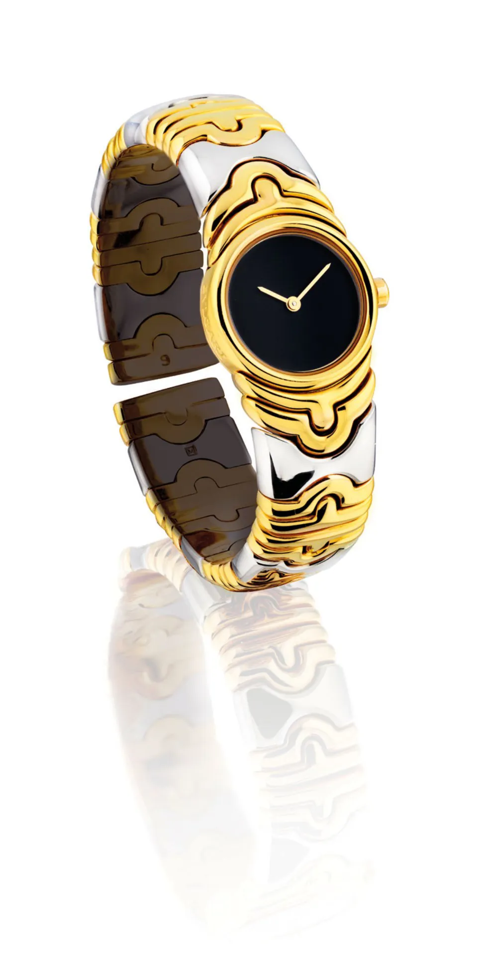 Bulgari Parentesi BJ01 20mm Yellow gold and Stainless steel Black