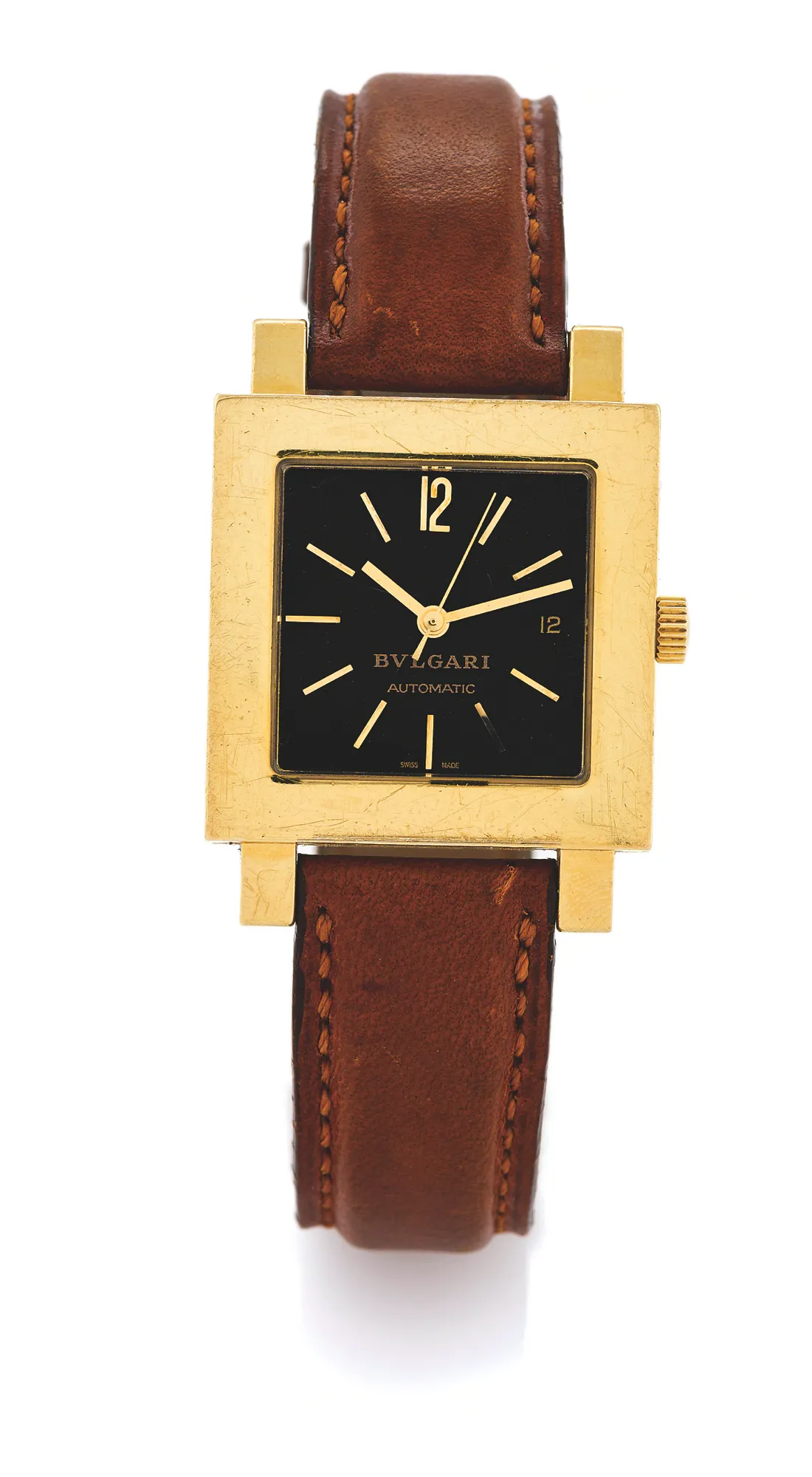 Bulgari Quadrato SQ 29 GL 29mm Yellow gold Black