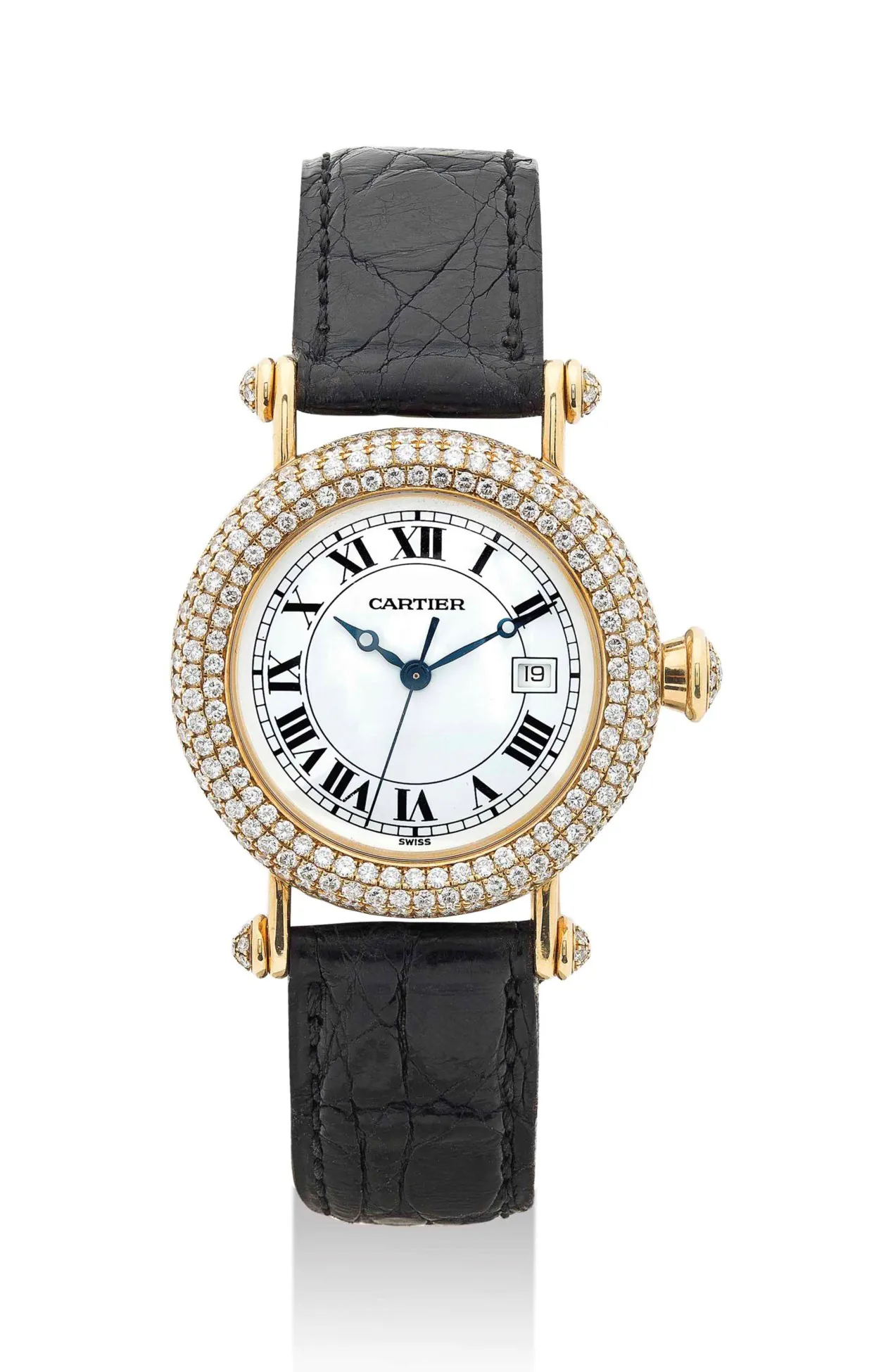 Cartier 1430 32mm Yellow gold and Diamond White