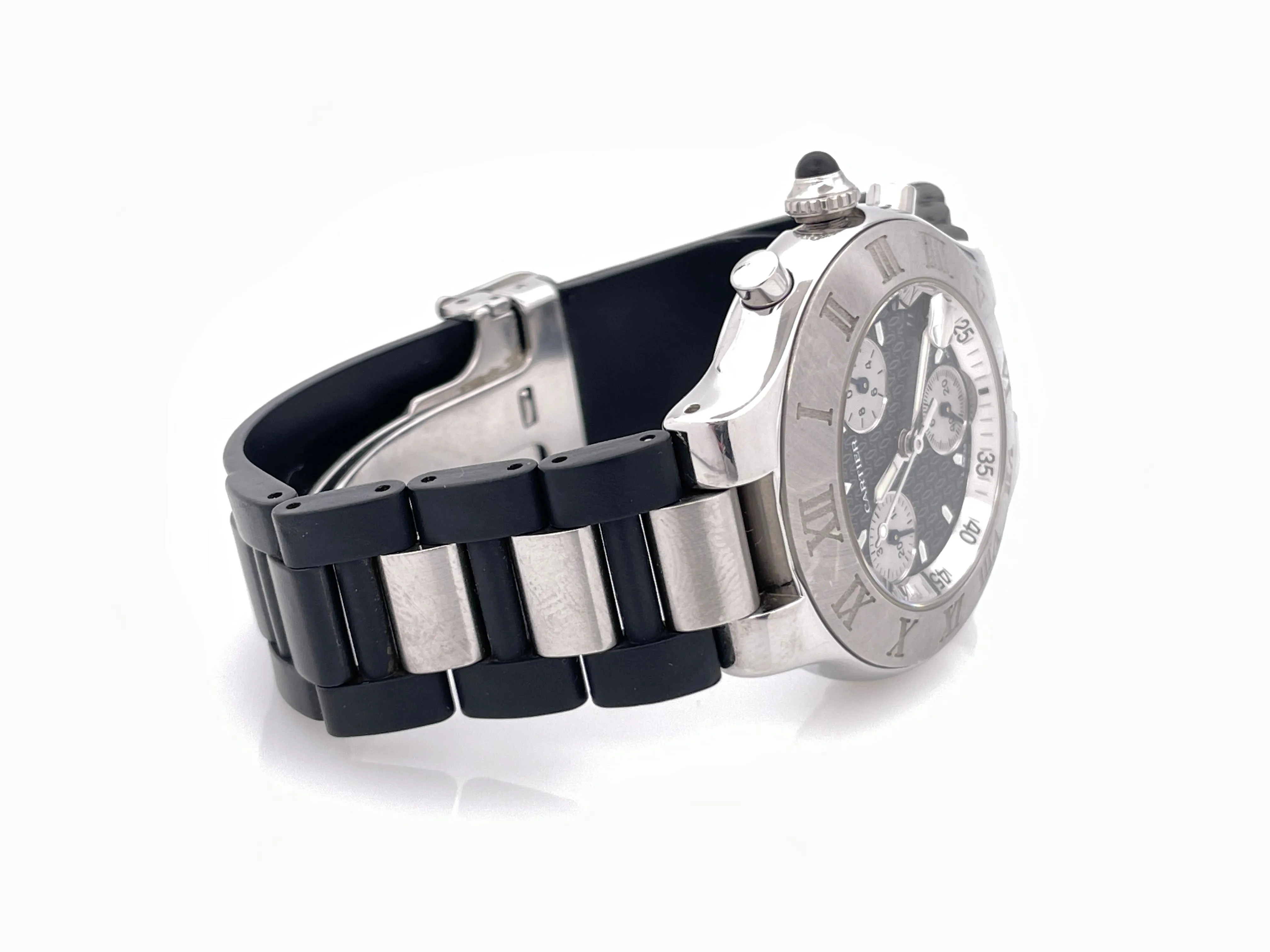 Cartier 21 Chronoscaph 2424 38mm Stainless steel Black 3