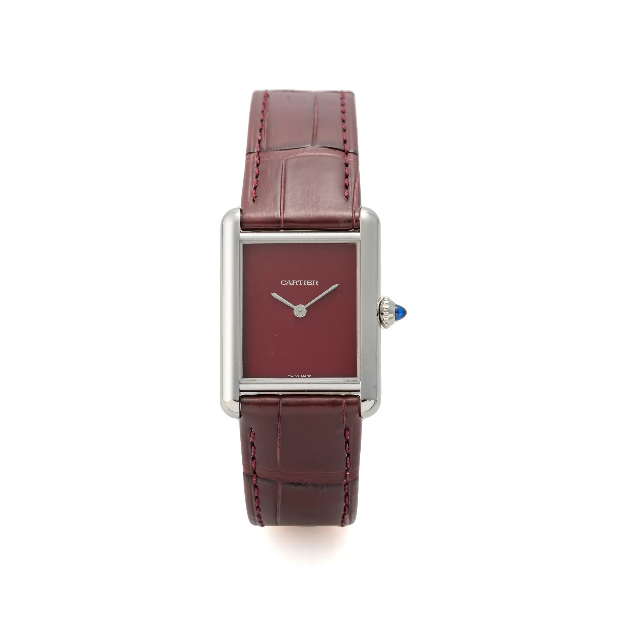 Cartier Tank Must 4323 25mm Stainless steel Burgundy