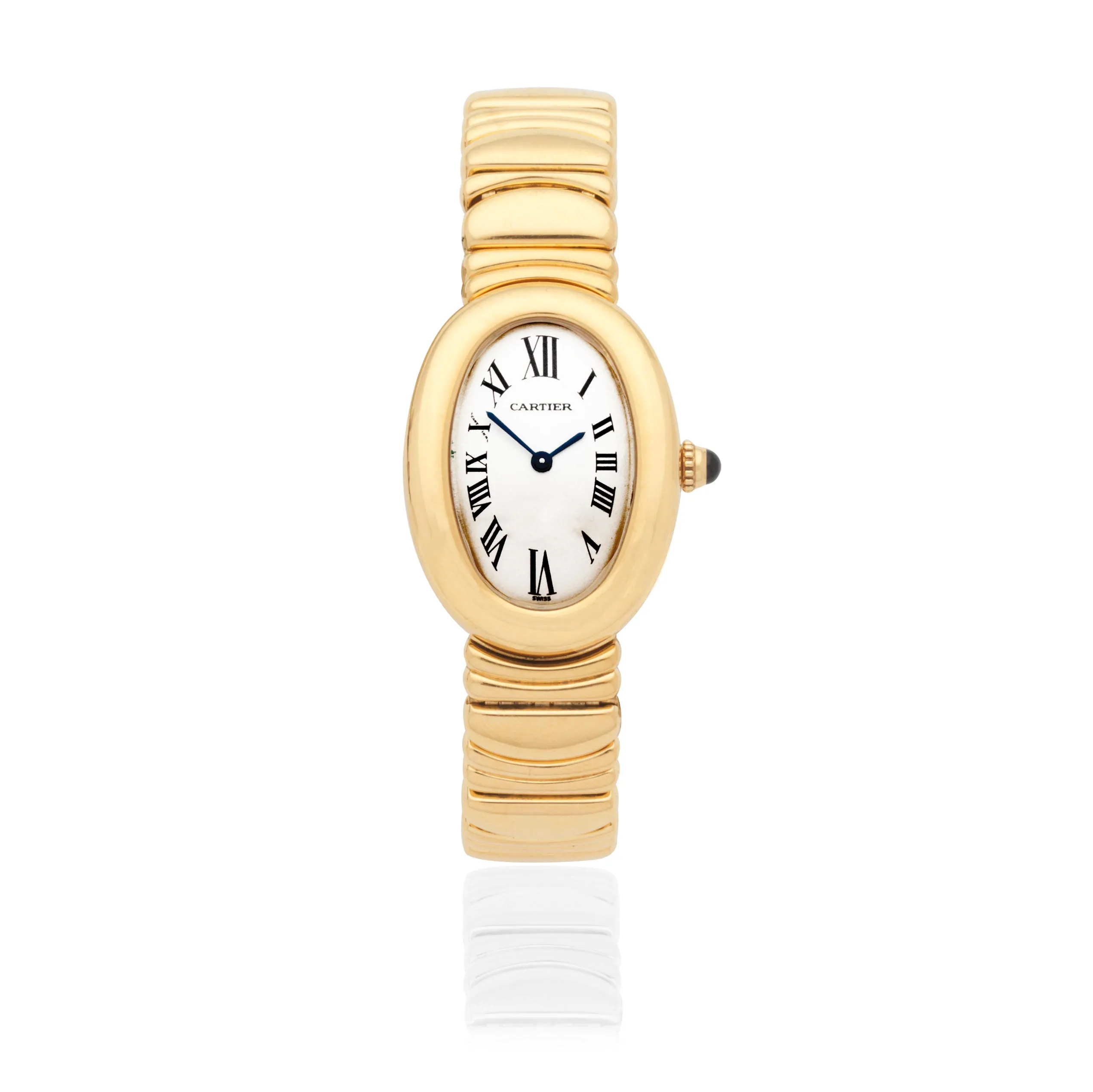 Cartier Baignoire 1950 22mm Yellow gold Silver