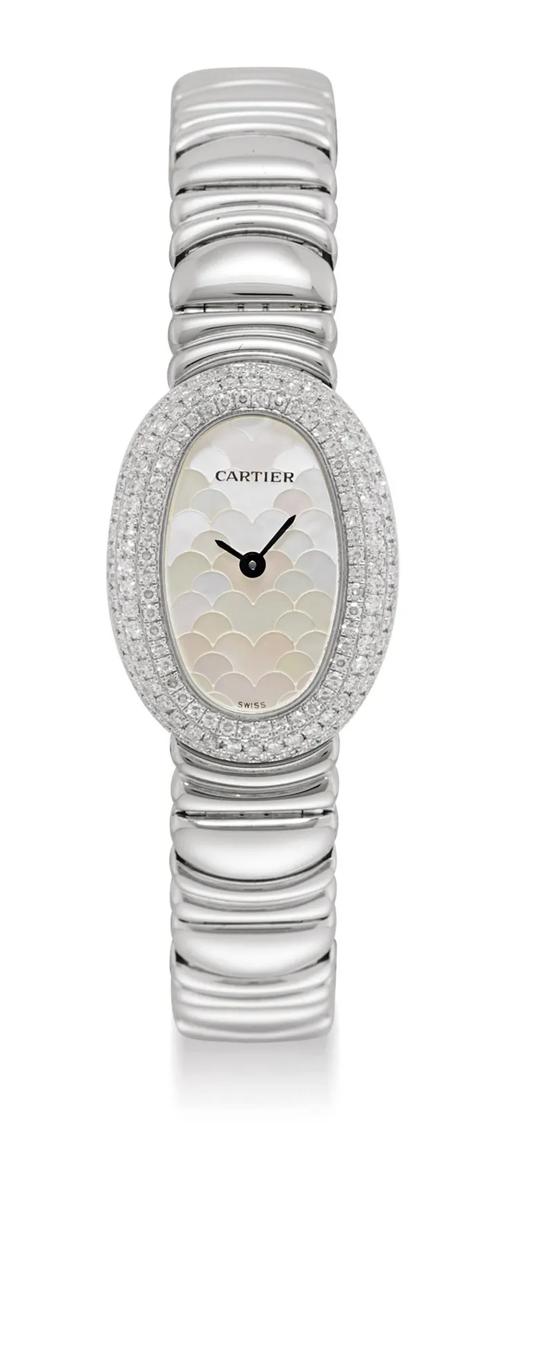 Cartier Baignoire 1960 18mm White gold and Diamond Mother-of-pearl