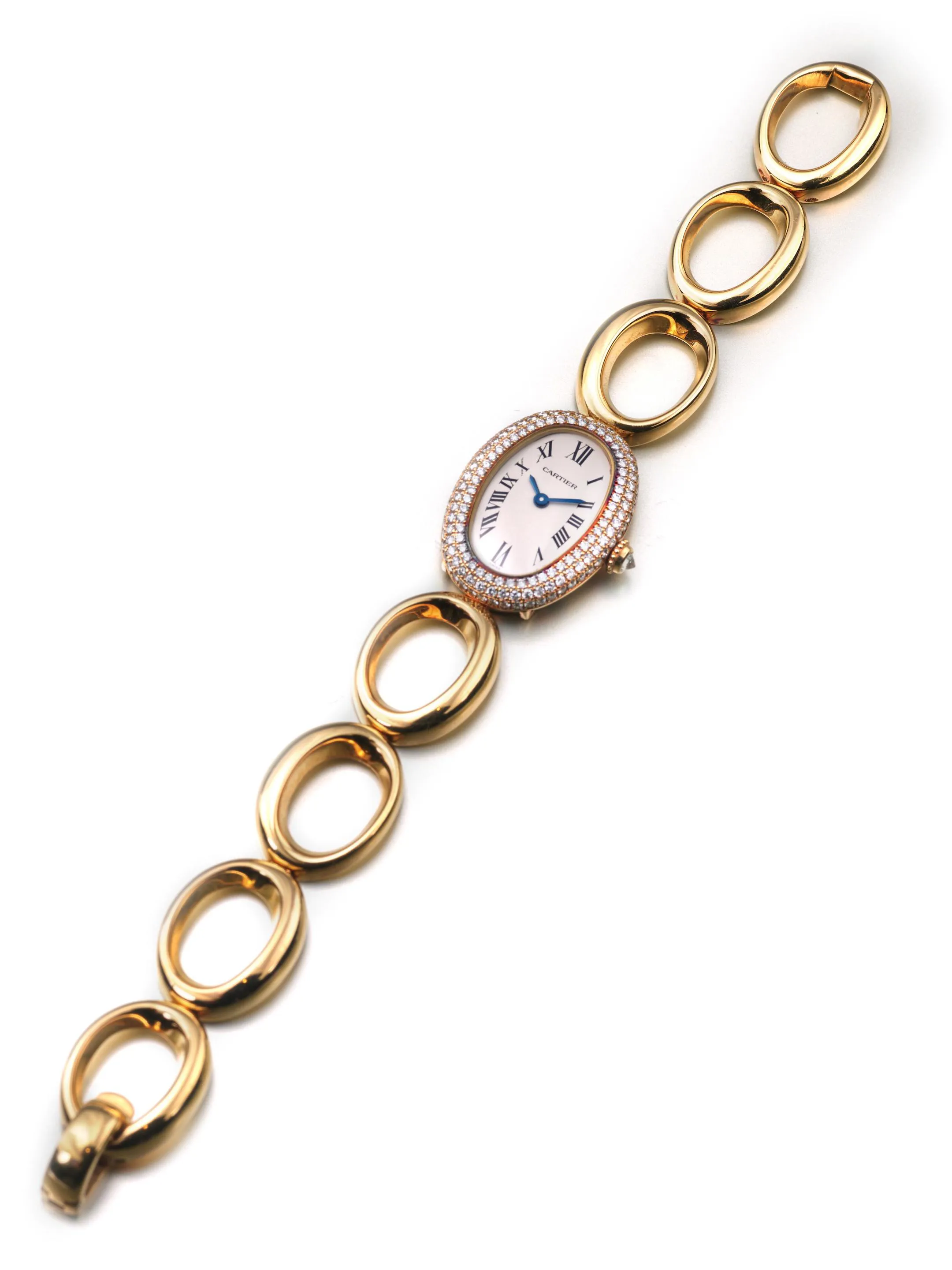 Cartier Baignoire 1967 20mm Yellow gold and Diamond Off-white