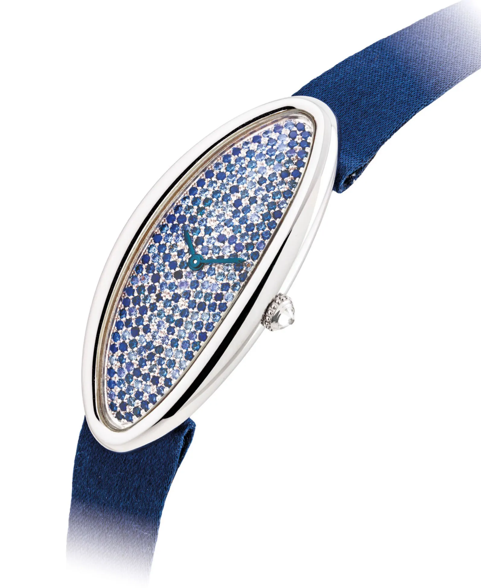 Cartier Baignoire 2514 21mm White gold and Diamond and Sapphire signed