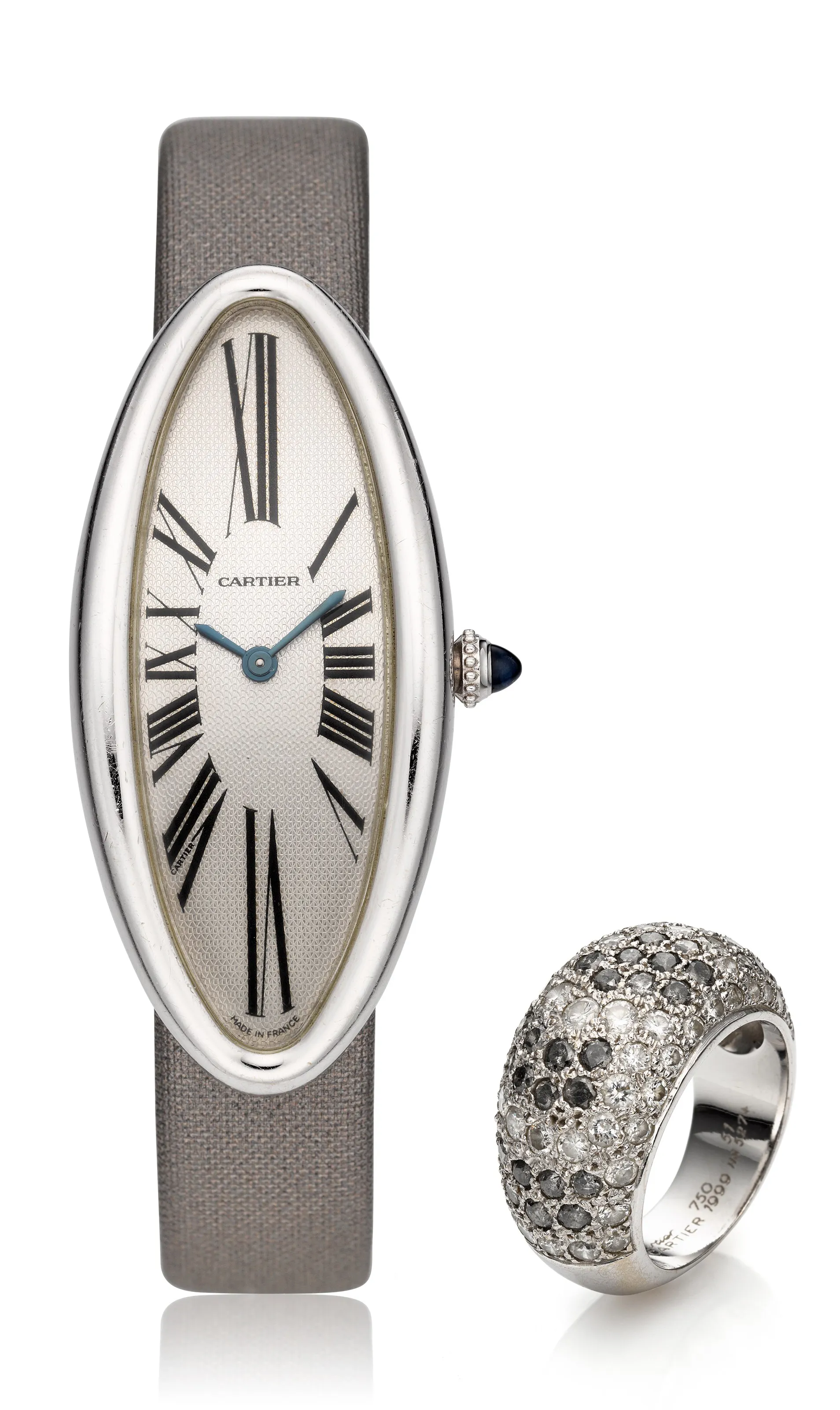 Cartier Baignoire 2514 22mm White gold Silver