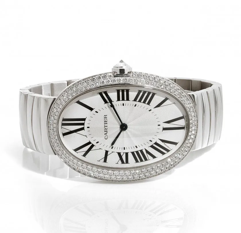 Cartier Baignoire 3032 32mm White gold Silver