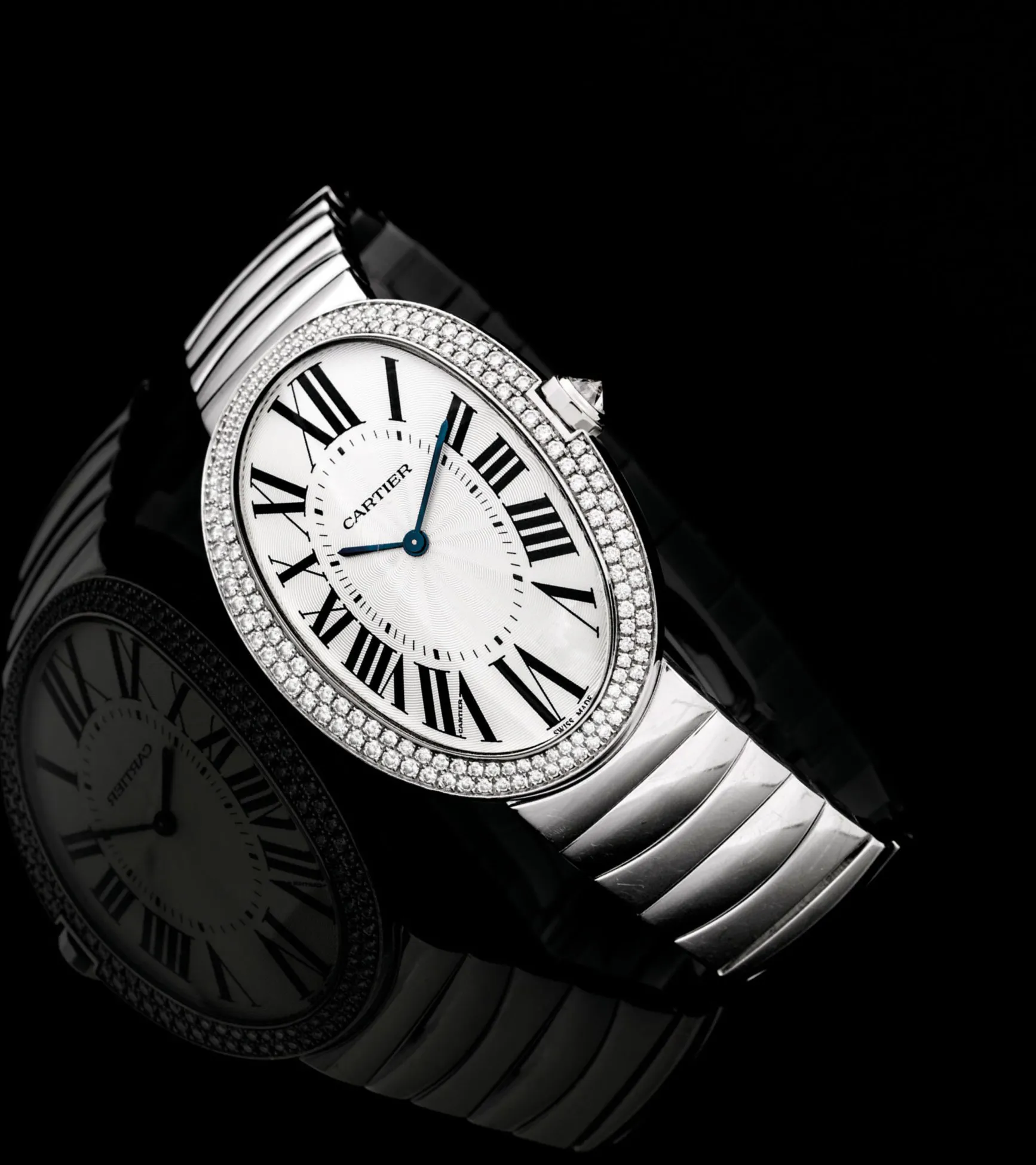 Cartier Baignoire 3032 32mm White gold and Diamond Silver