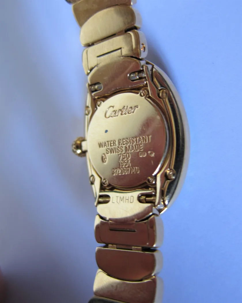 Cartier Baignoire 1954 22.5mm Yellow gold White 2