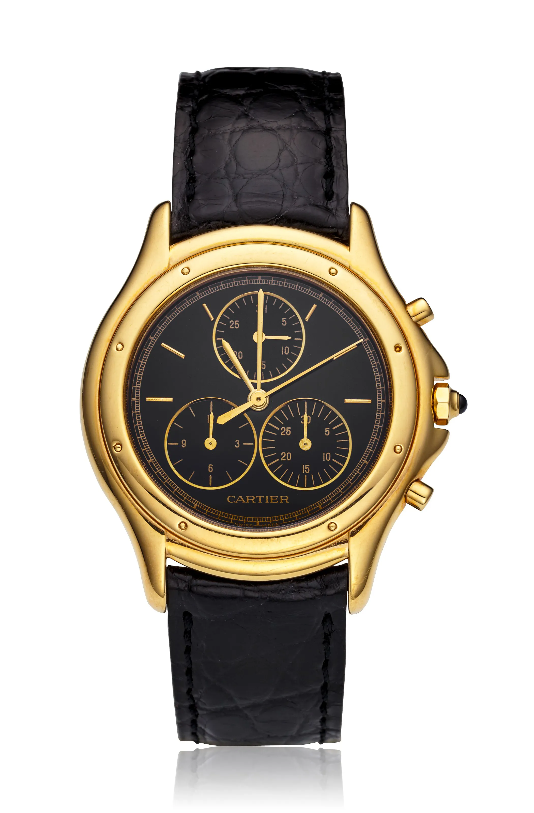 Cartier Cougar 1162 1 33mm Yellow gold Black