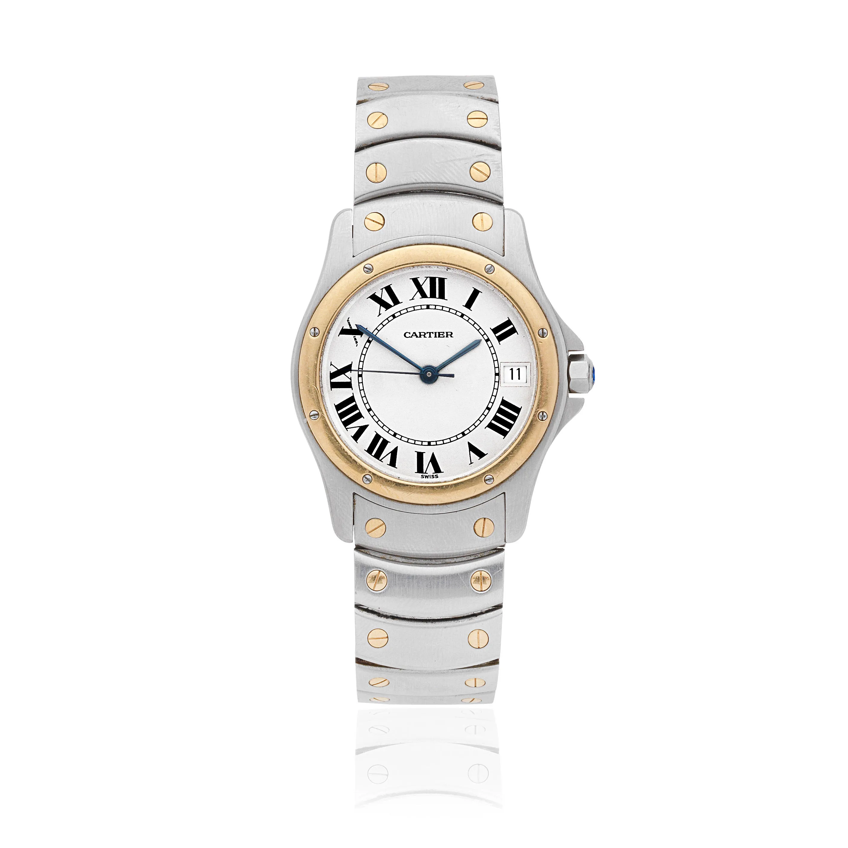 Cartier Cougar 1910 33mm Yellow gold and Stainless steel Silver