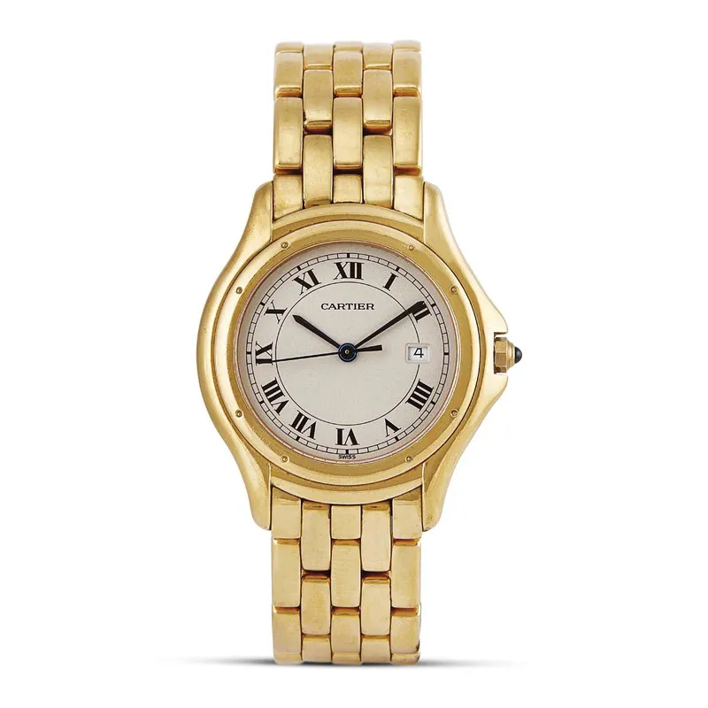 Cartier Cougar 887904 33mm Yellow gold Ivory