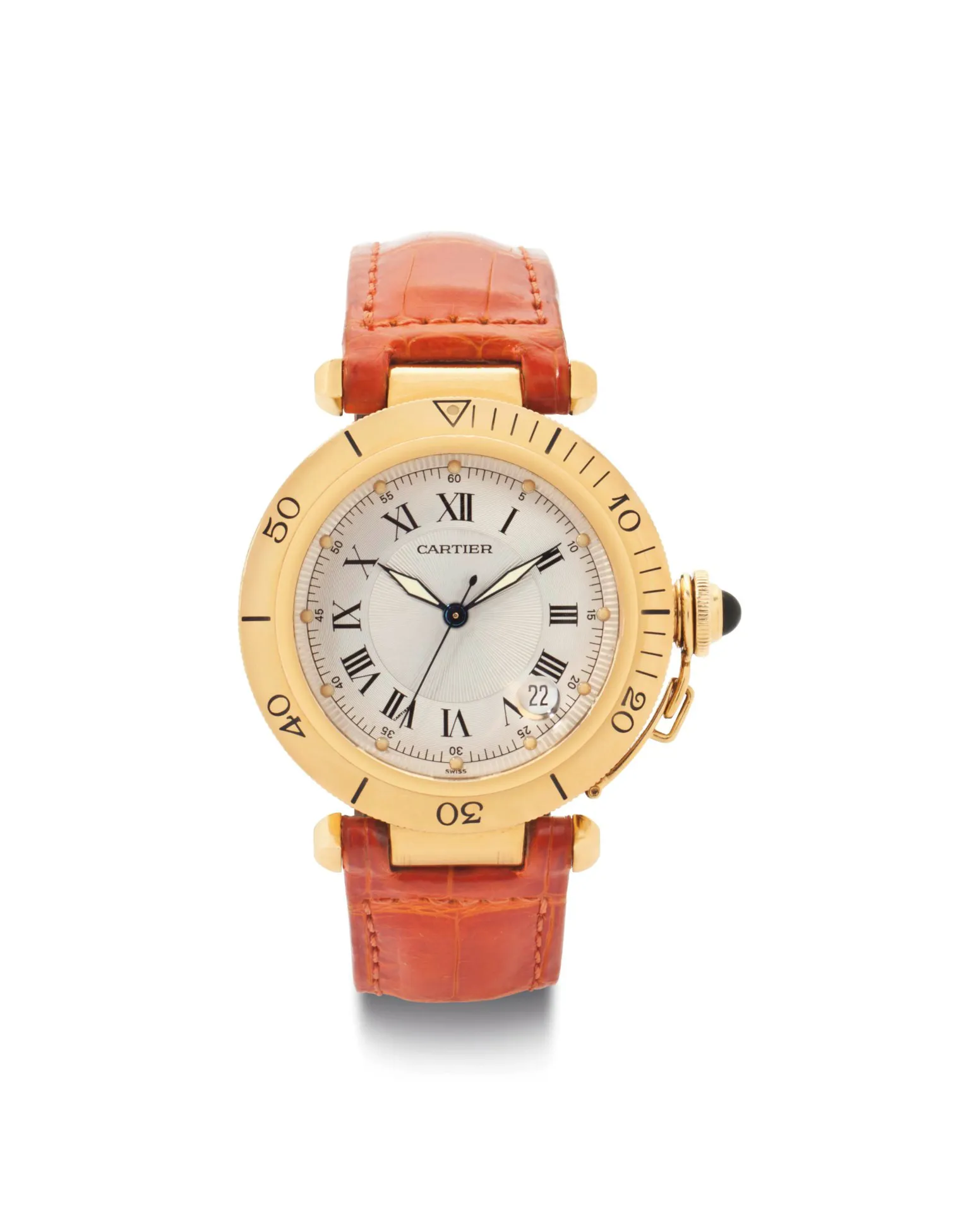 Cartier Pasha 1021 38mm Yellow gold Silver