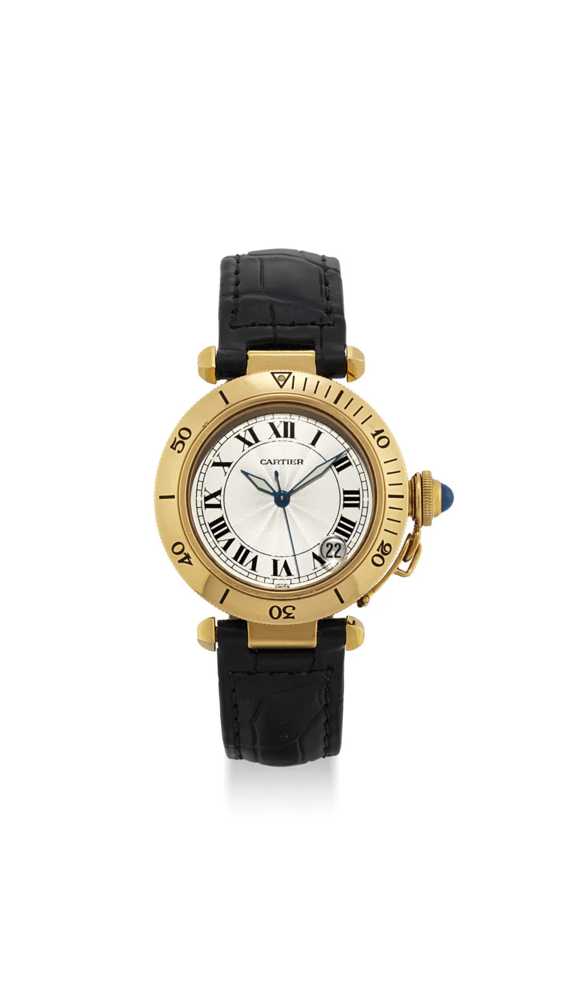 Cartier Pasha 1035 36mm 18k gold Silver