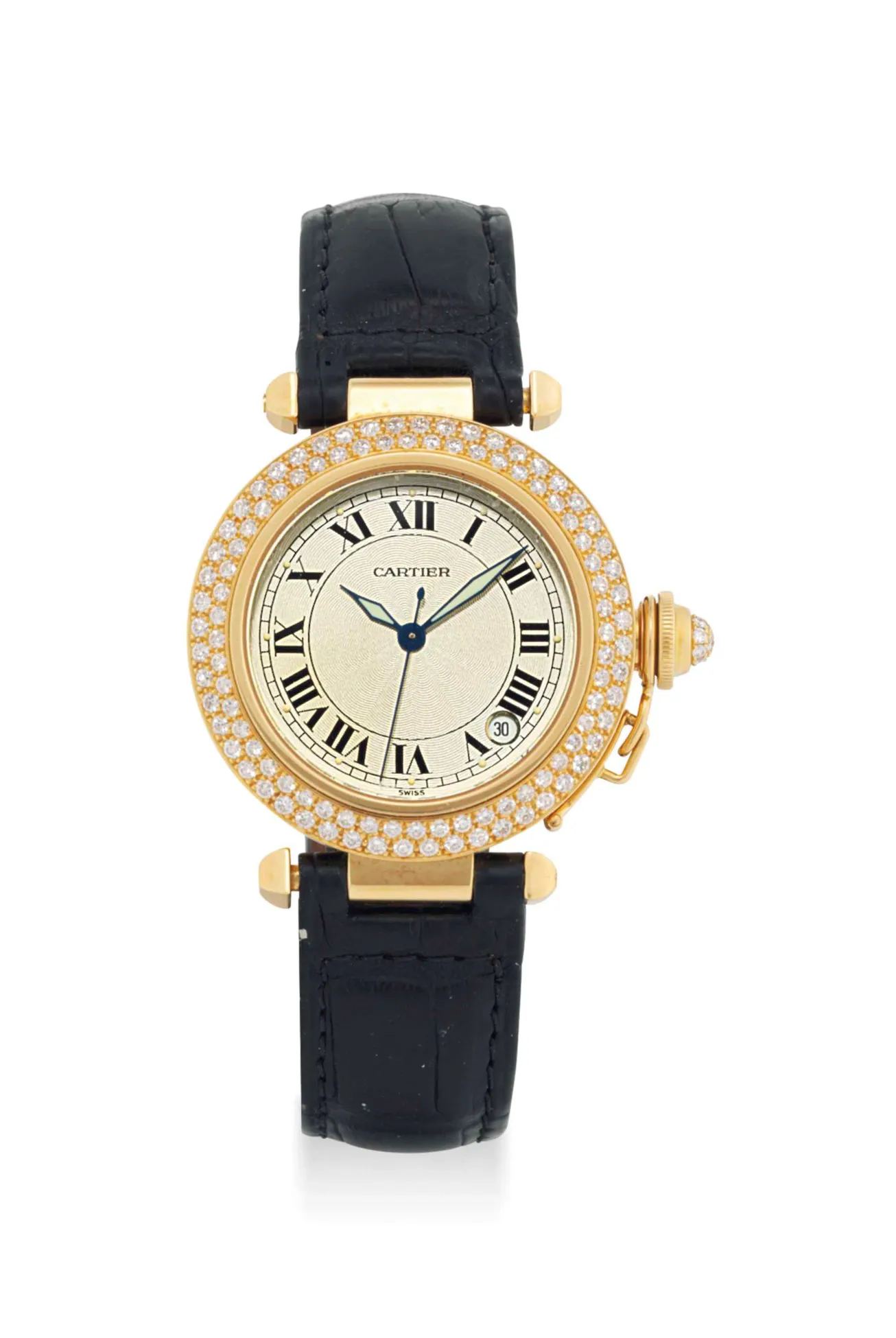 Cartier Pasha 1035 35mm Yellow gold Silver