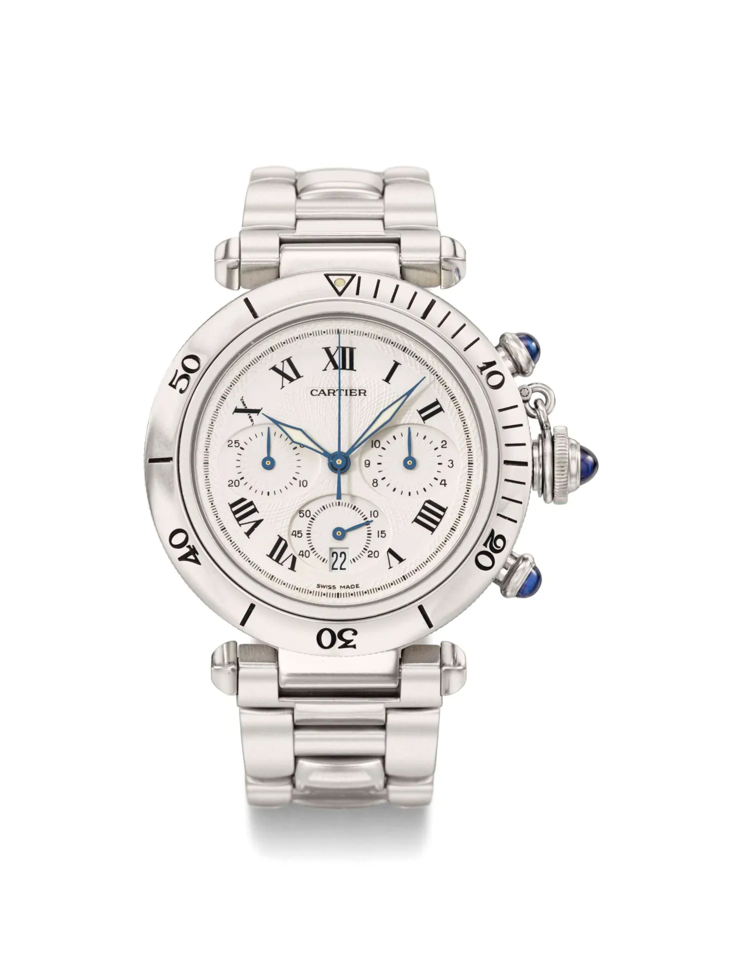 Cartier Pasha 1050 38.5mm Stainless steel White