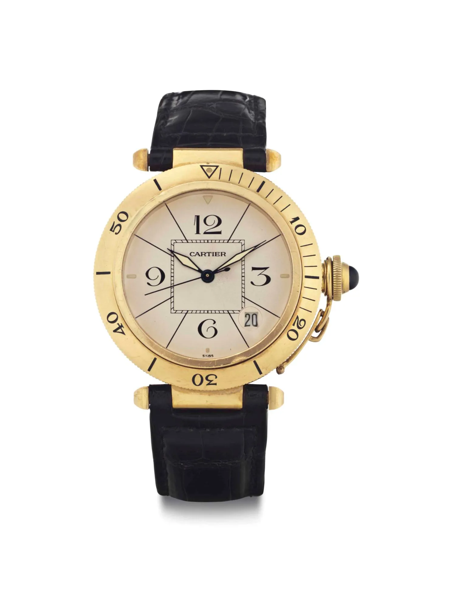 Cartier Pasha 1991 38mm Yellow gold Silver