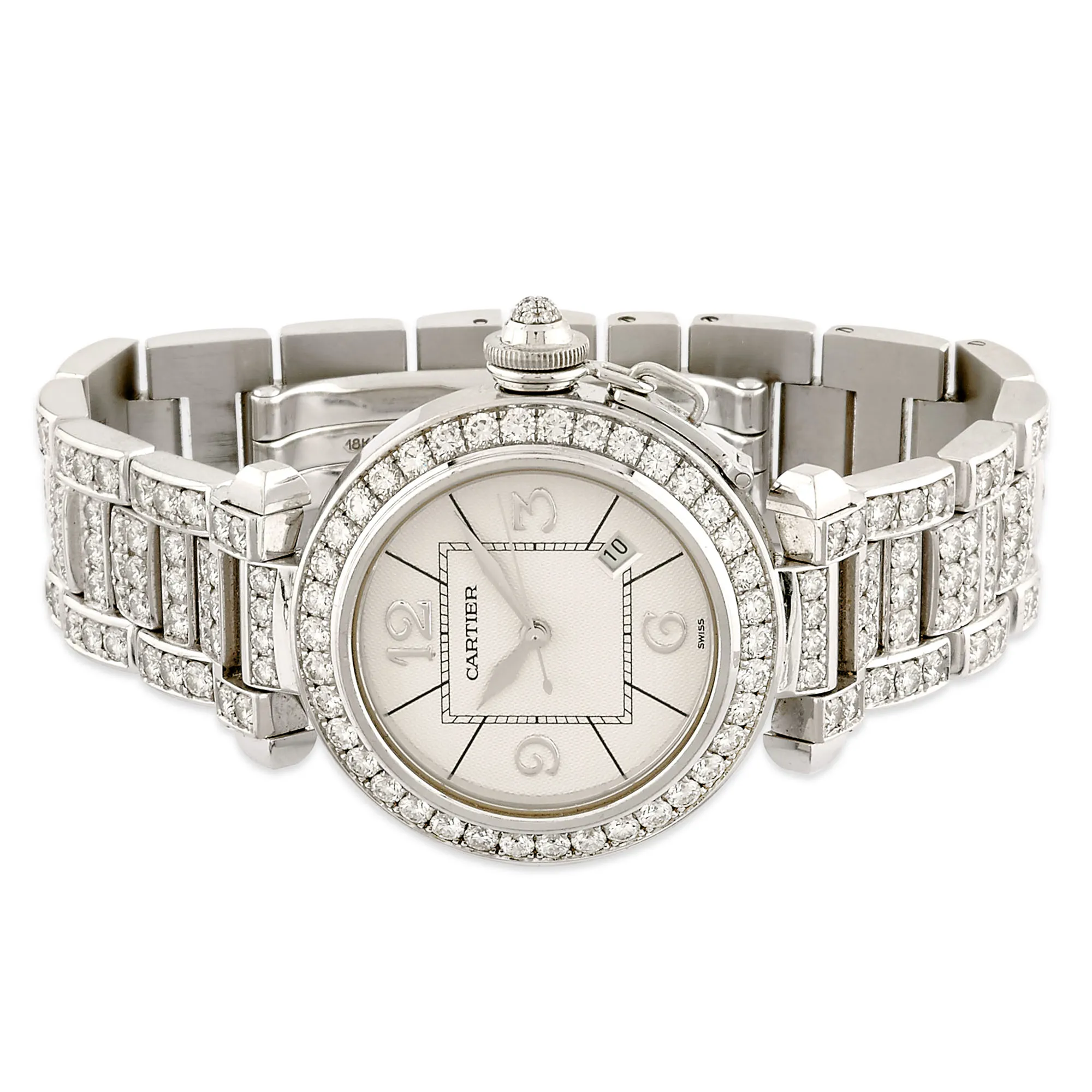 Cartier Pasha 2396 30.5mm White gold and Diamond Silver 1