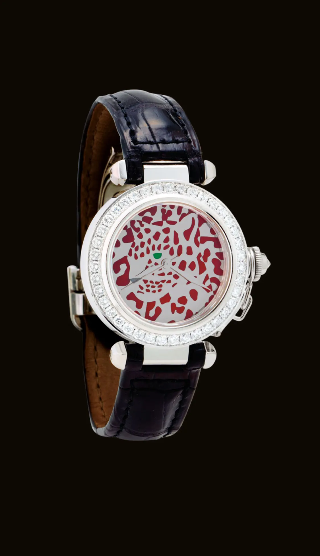 Cartier Pasha 2528 32mm White gold Leopard