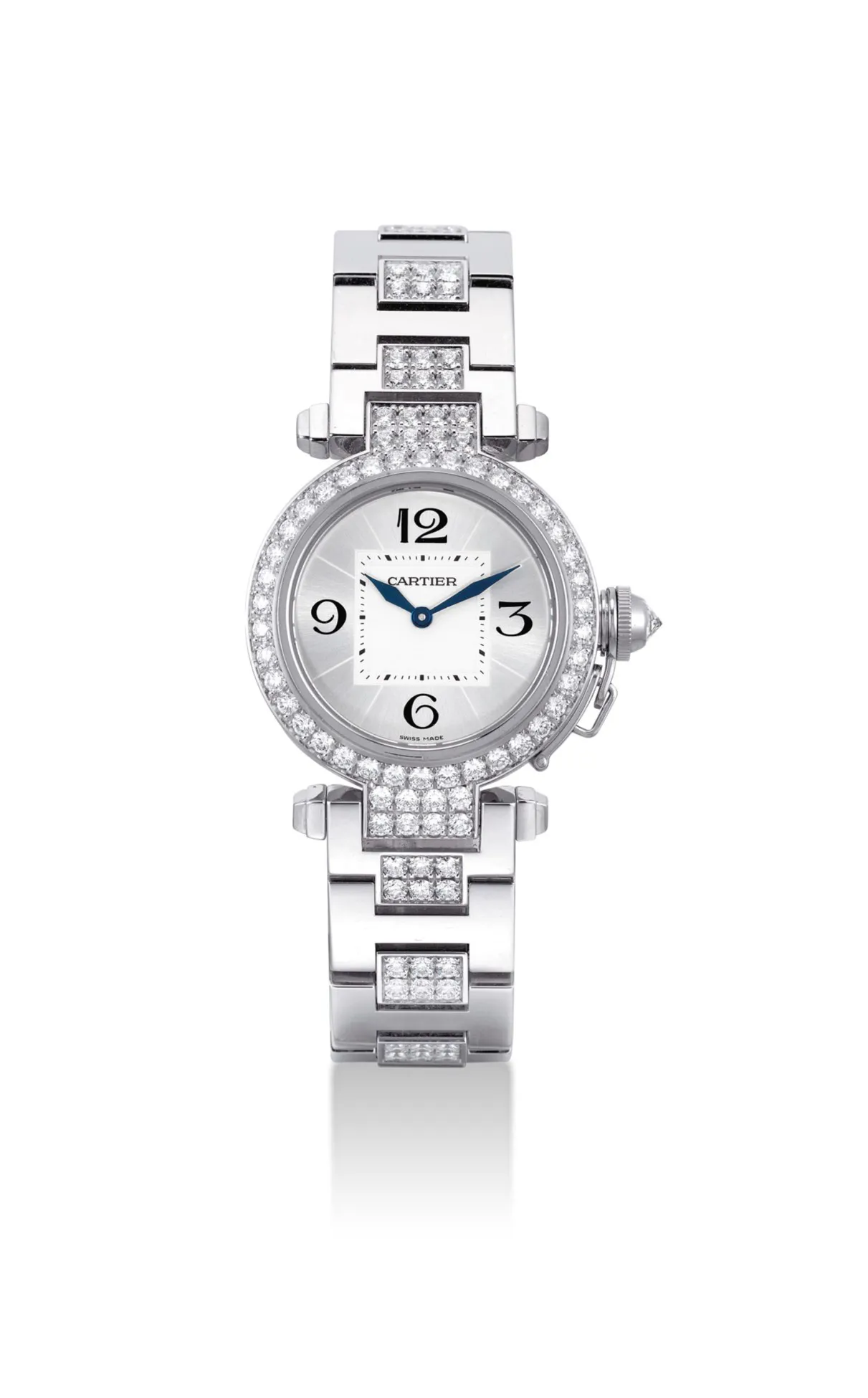 Cartier Pasha 2813 32mm White gold Silver