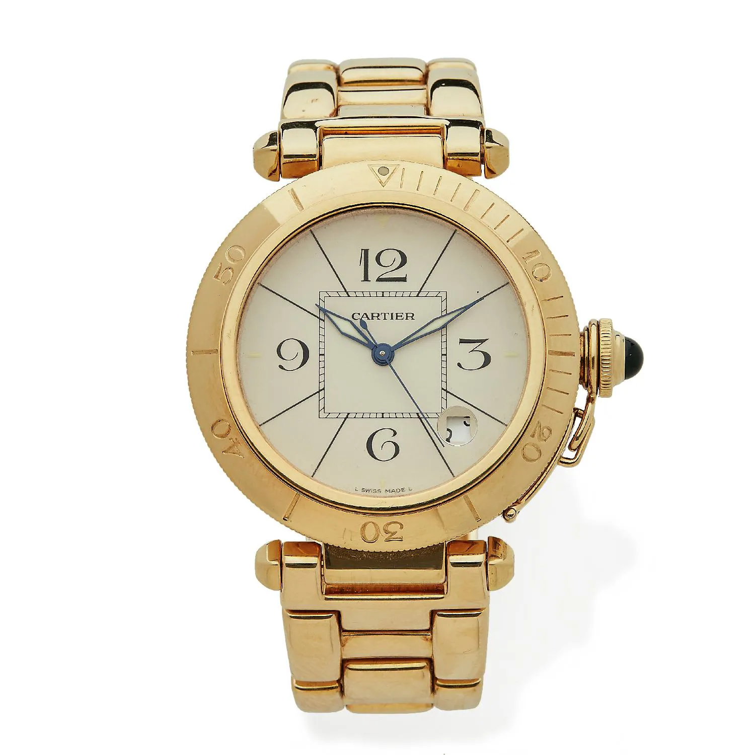 Cartier Pasha 1989 38mm Yellow gold Silver