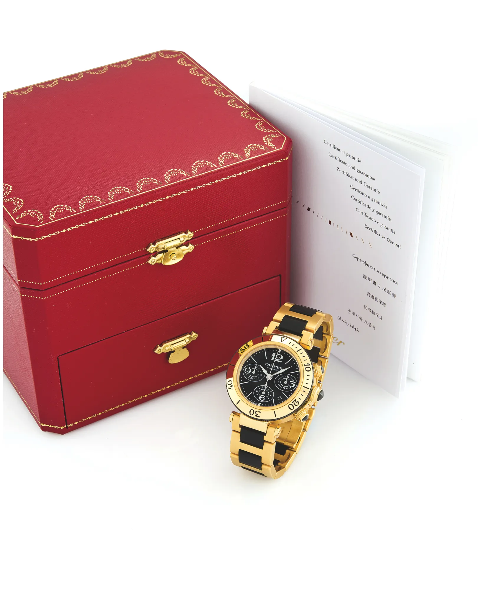 Cartier Pasha 3027 42.5mm Yellow gold Black