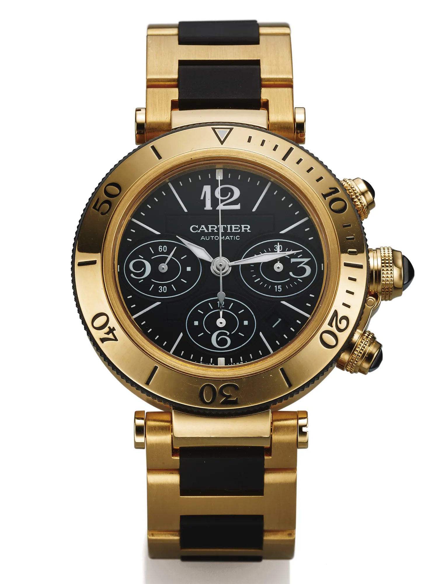 Cartier Pasha 3027 43mm Yellow gold Black