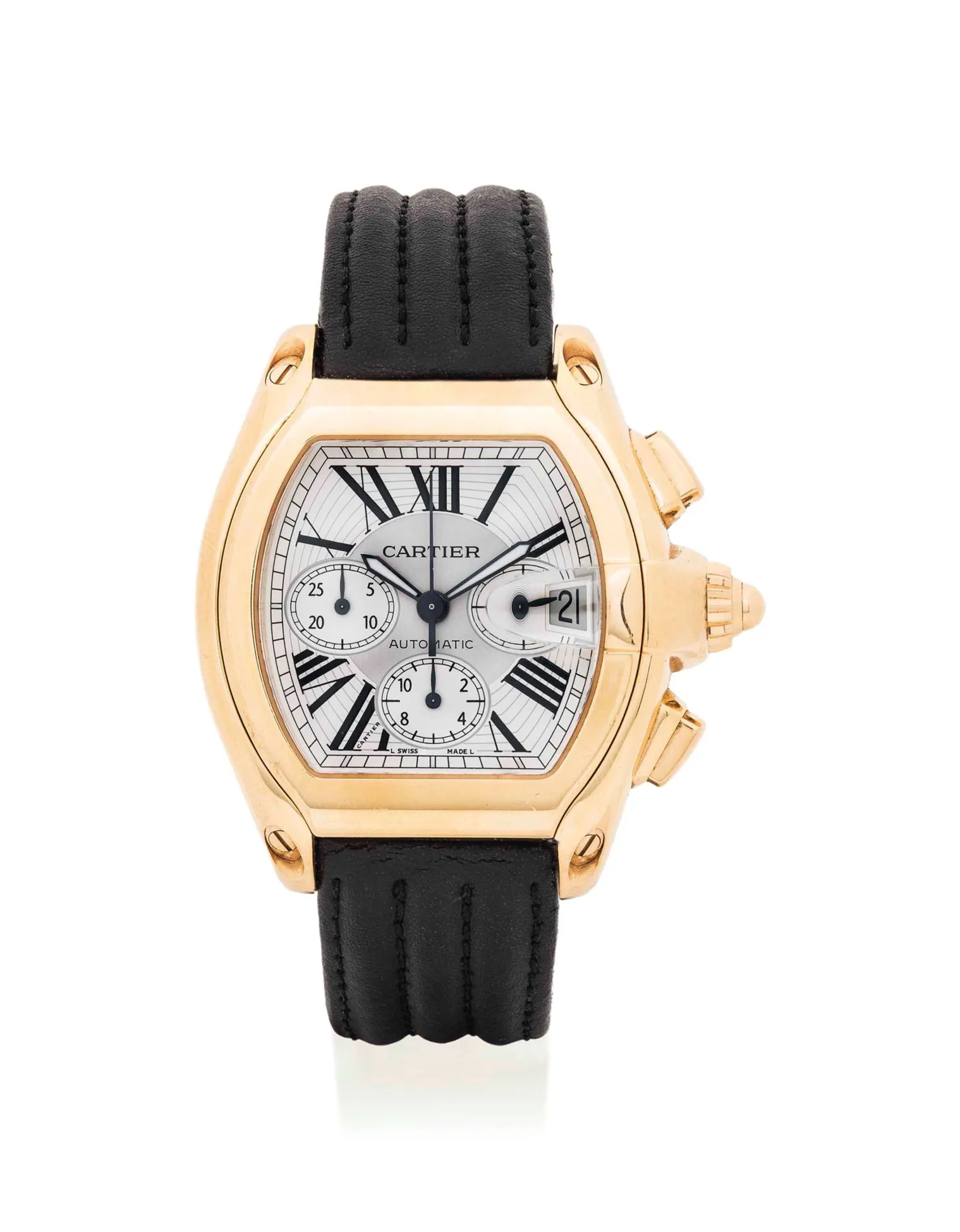 Cartier Roadster 2619 40mm Yellow gold Silver