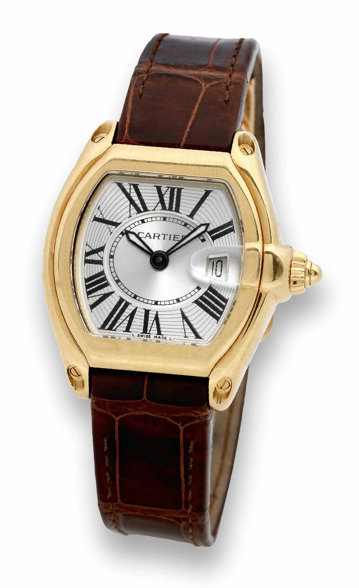 Cartier Roadster 2676 32mm Yellow gold Silver