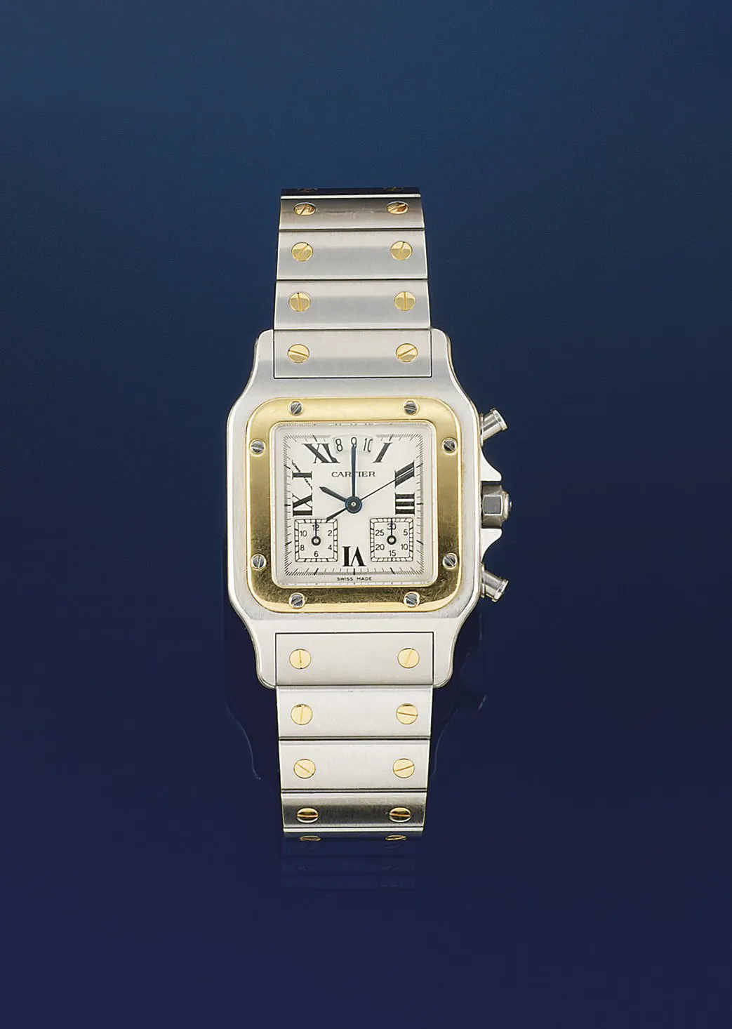 Cartier Santos 2425 27mm Yellow gold Silver