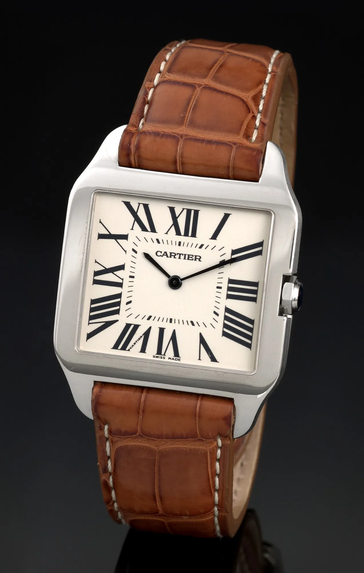 Cartier Santos 2651 45mm White gold Silver