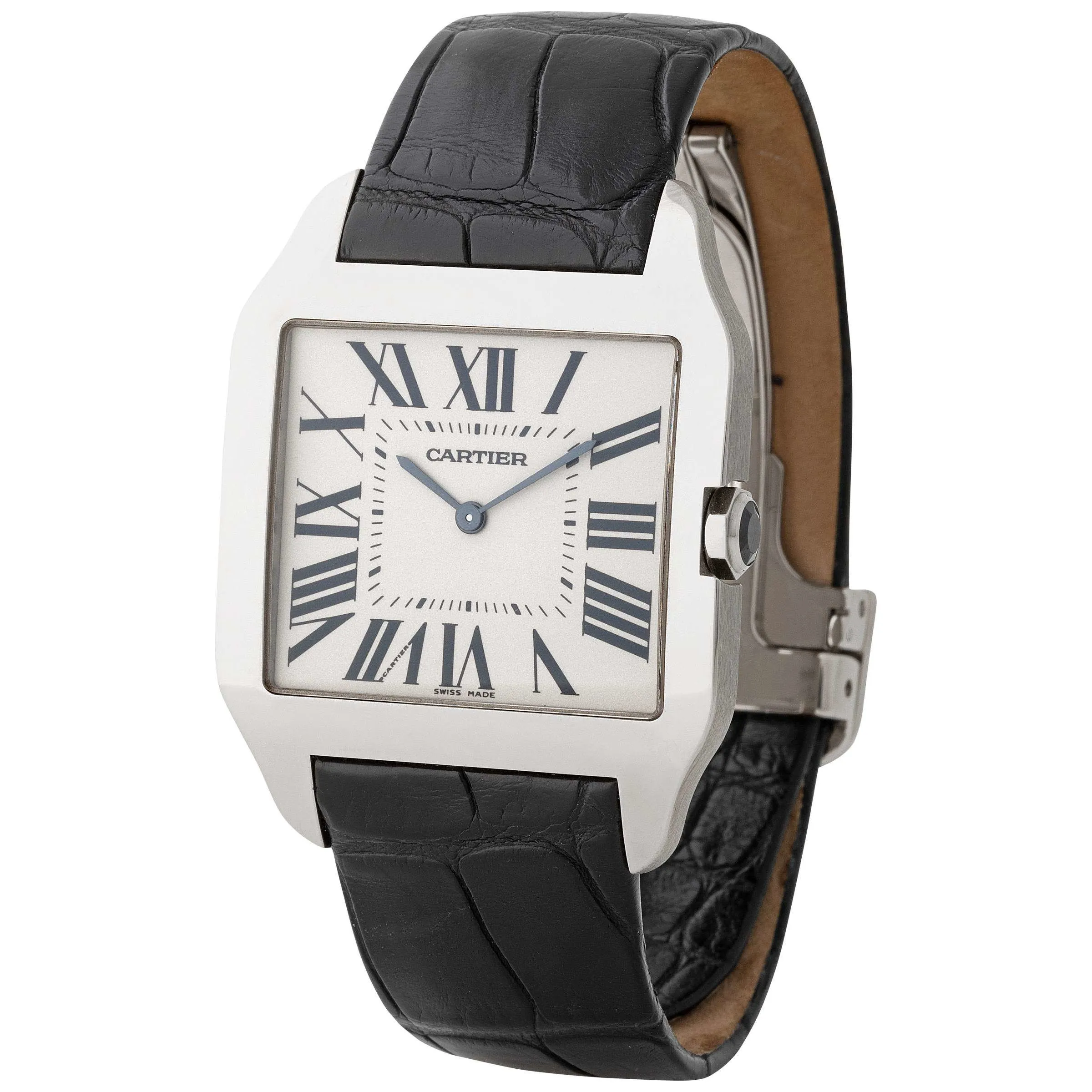 Cartier Santos 2651 35mm White gold Silver