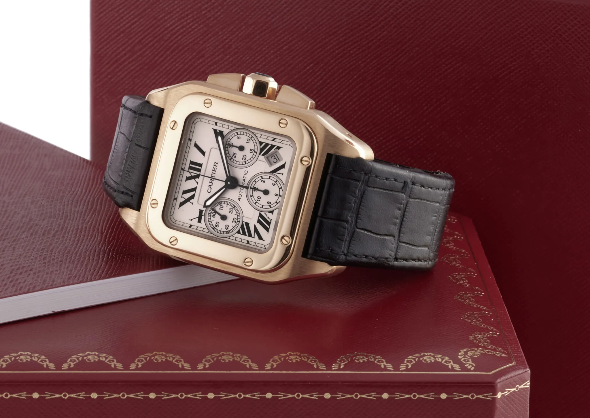 Cartier Santos 2741 41mm Yellow gold White