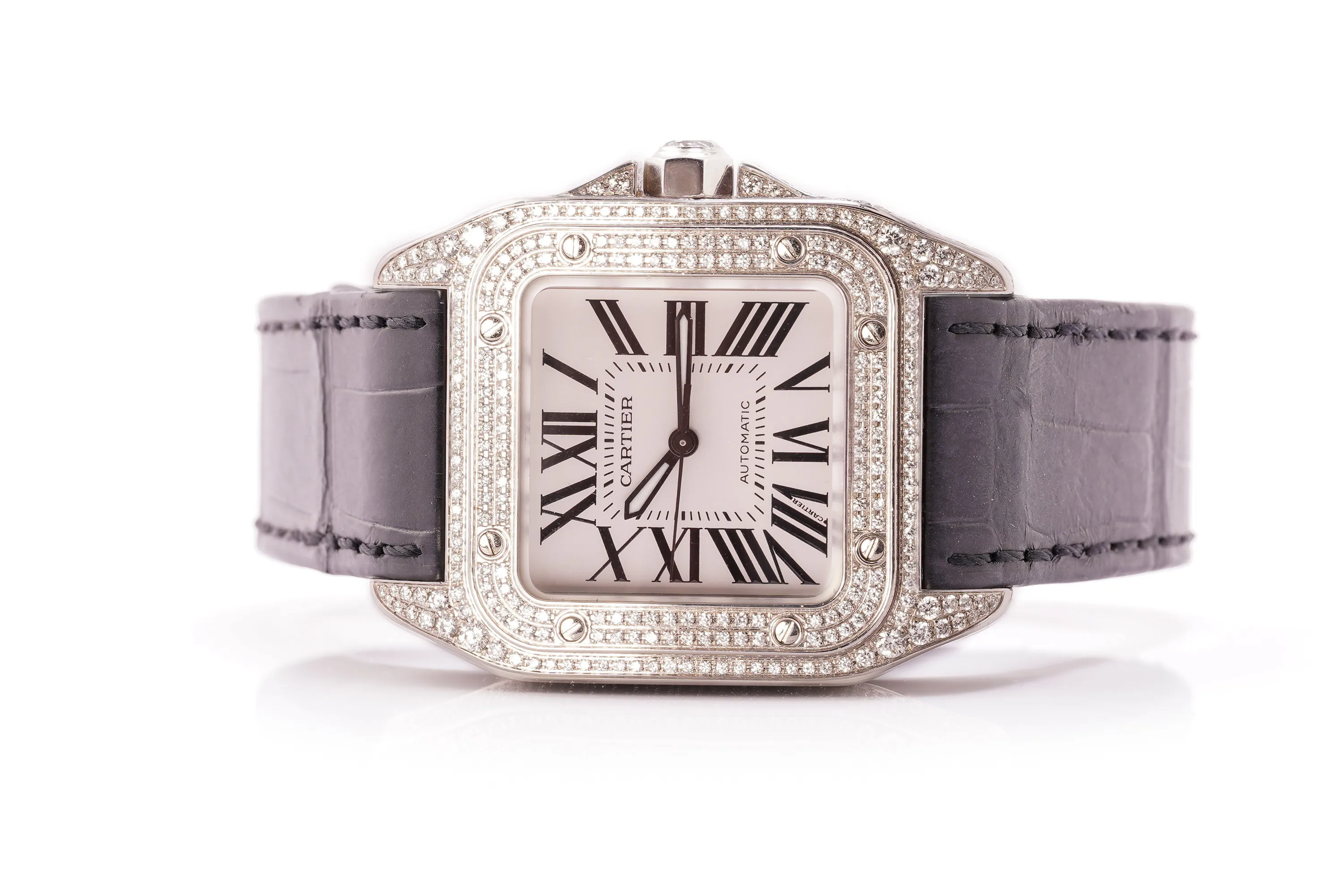 Cartier Santos 2878 33mm Stainless steel White