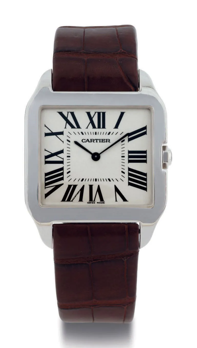 Cartier Santos Dumont 2651 35mm White gold Silver Matte