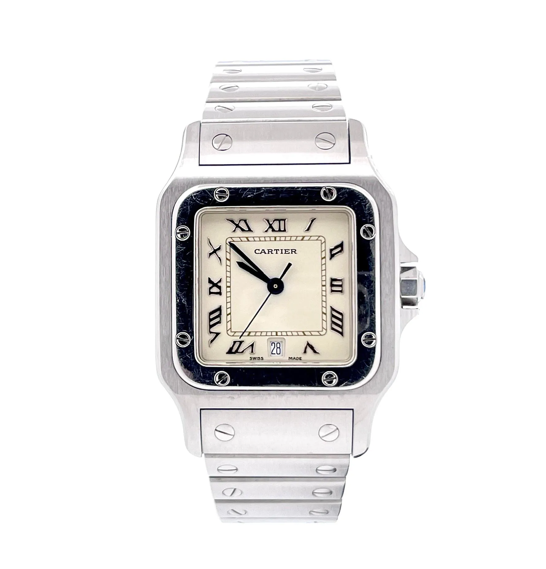 Cartier Santos Galbée 1564 29mm Stainless steel Cream