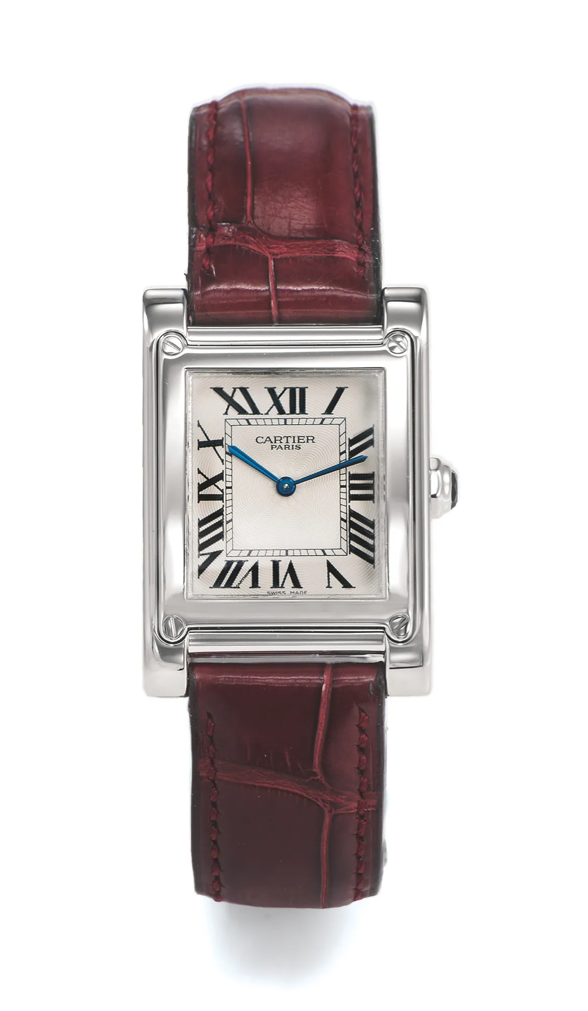 Cartier Tank 2485 26mm Platinum guilloché central