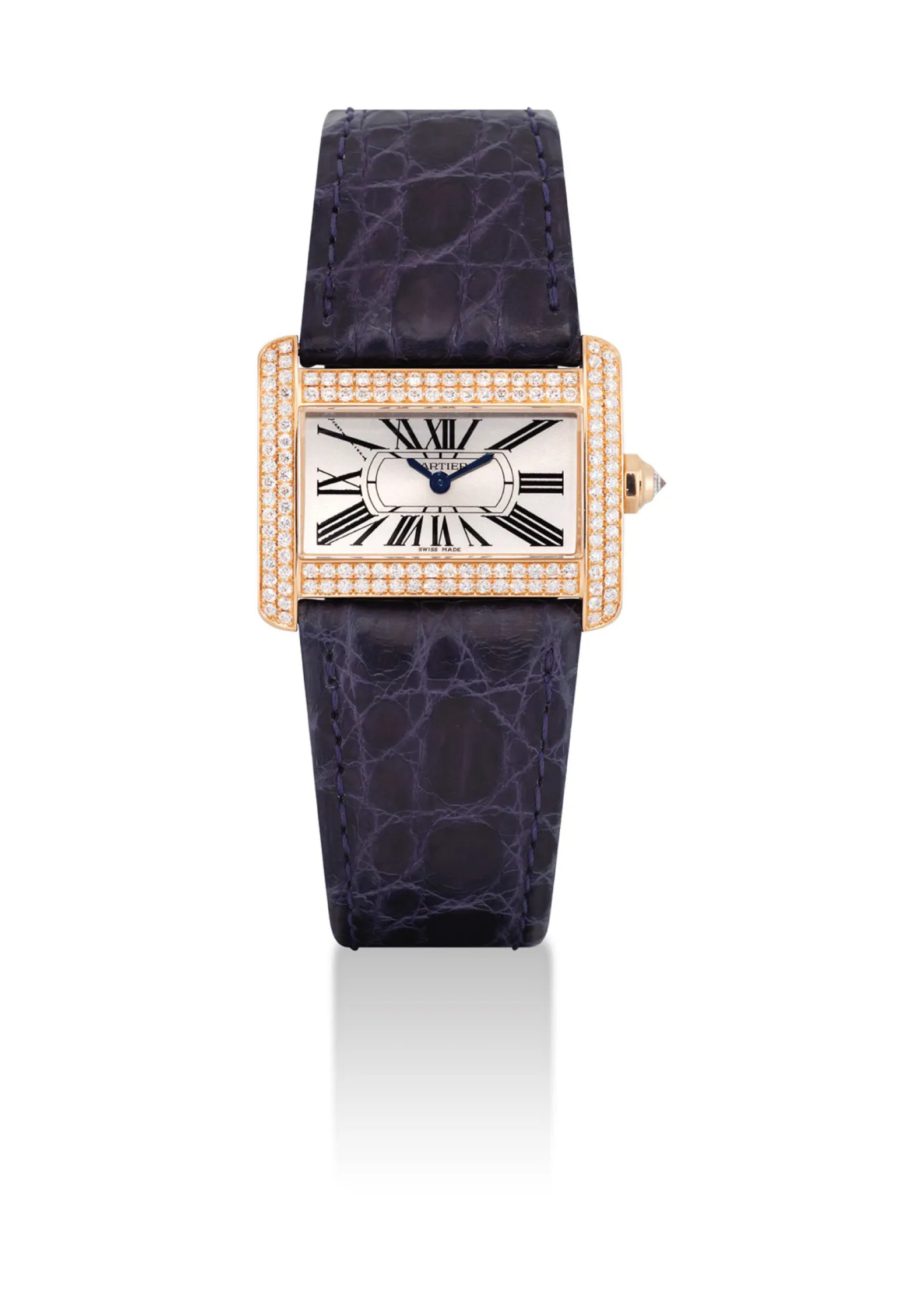 Cartier Tank Divan 2601 31mm 18k gold and diamond-set Silvered