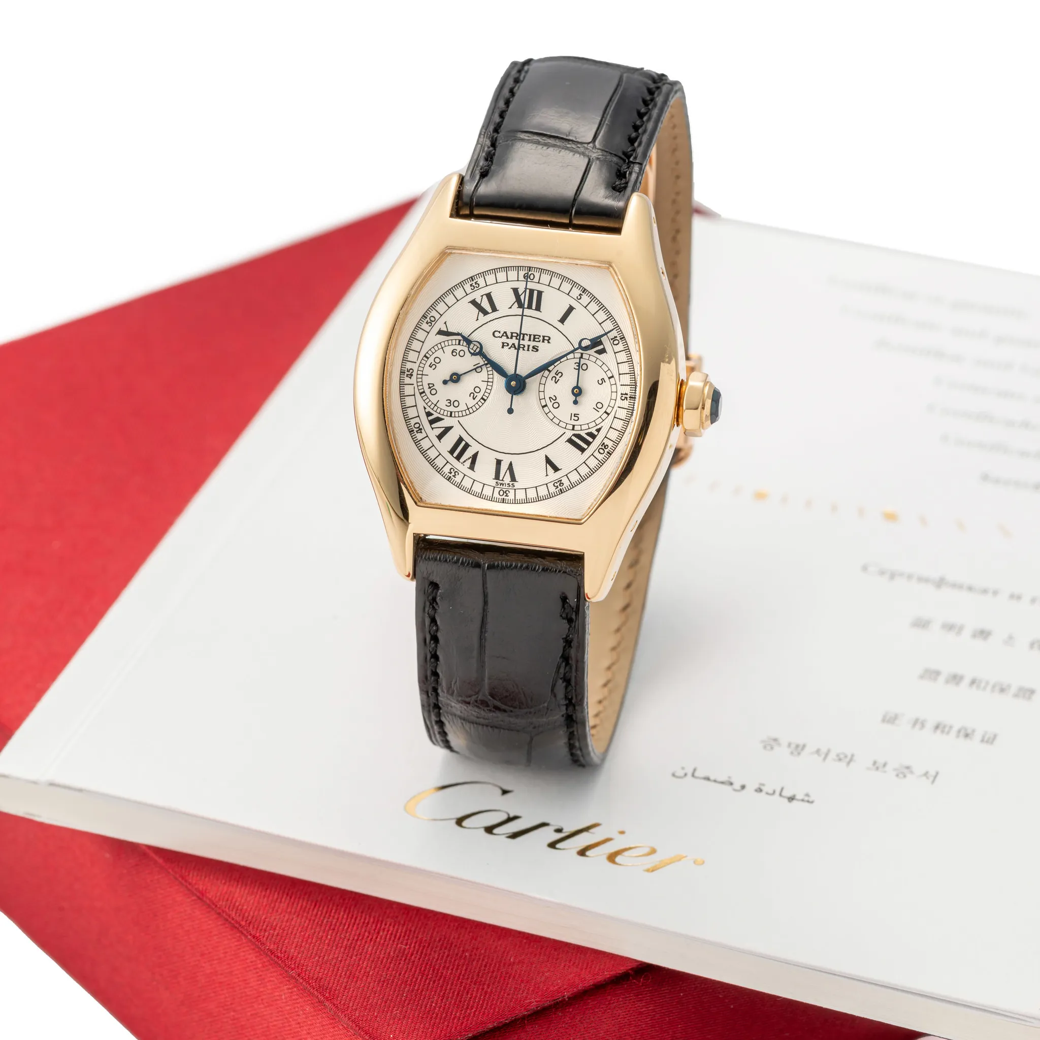 Cartier Tortue 2356 34mm Yellow gold Silver 1