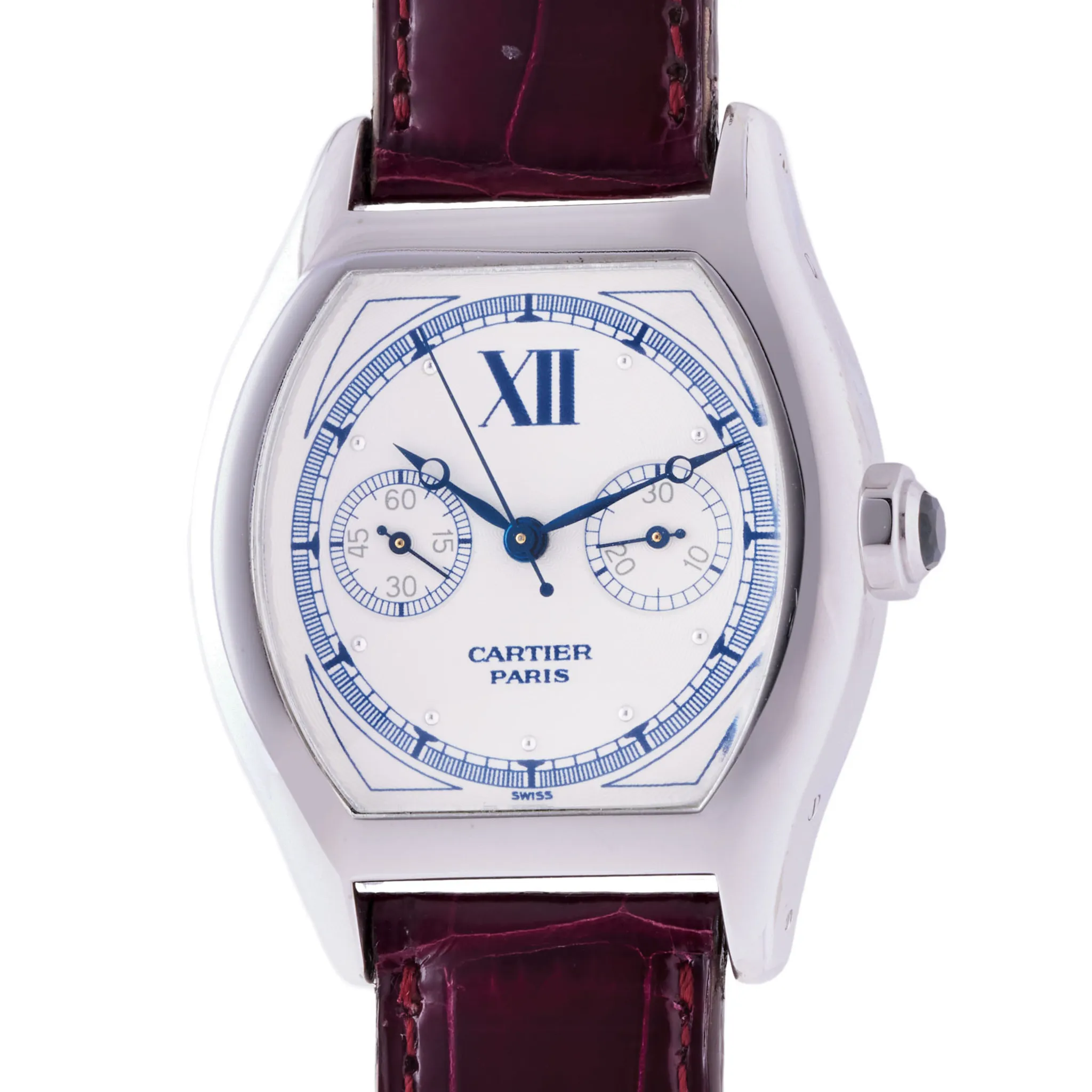 Cartier Tortue Monopoussoir 2396 43mm White gold White